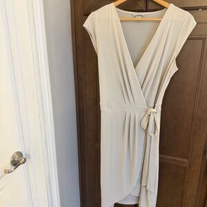 H&M Cream High Low Wrap Dress